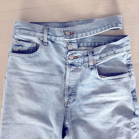 AGOLDE Broken Waistband Jean Organic Cotton Sideline Light Blue Wash 28 - Picture 7 of 9
